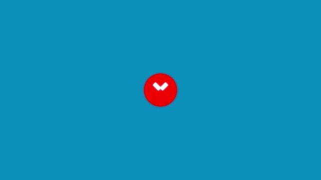 Red cross wrong check mark, doodle X cross Mark, wrong Grung check mark animation, symbol of cancel, deny, wrong or incorrect, symbol appear in a circle isolated on blue background