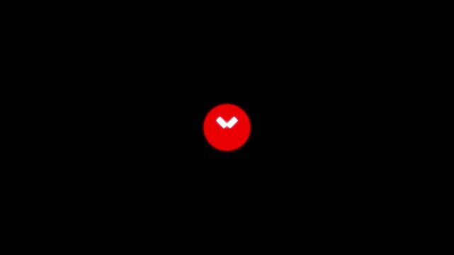 Red cross wrong check mark, doodle X cross Mark, wrong Grung check mark animation, symbol of cancel, deny, wrong or incorrect, symbol appear in a circle isolated on black background