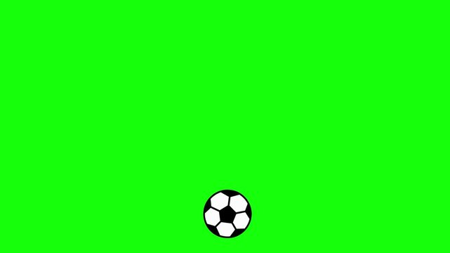 Animated soccer ball rolling across from left to right on a green screen. Ideal for football match transitions or sports themes.