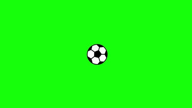 Soccer ball entering frame and bouncing downwards on a green screen. Perfect for dynamic sports edits and football promotions.