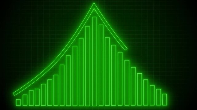 Neon-style glowing age distribution chart vertical bars forming animation