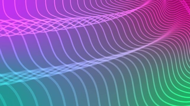 Monochrome flowing wave lines animation background, Background wavy lines forming abstract layered curves and intersecting paths