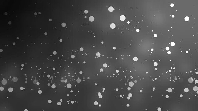 Abstract dark background with scattered glowing bokeh dots animation, depth and soft light creating a sense of motion and night atmosphere