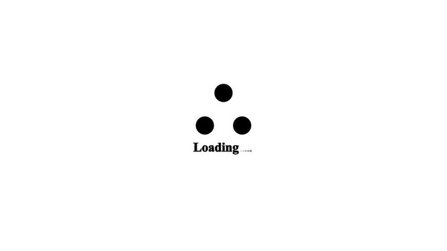 Three Dot Loading Indicator Icon, Animated Waiting Symbol, Processing Status, Buffering Spinner, Progress Loader Interface, Flat Vector Isolated on white Background