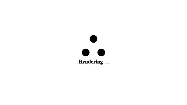 Rendering Loader Animation with Three Dot Circular Progress Indicator on White Background.