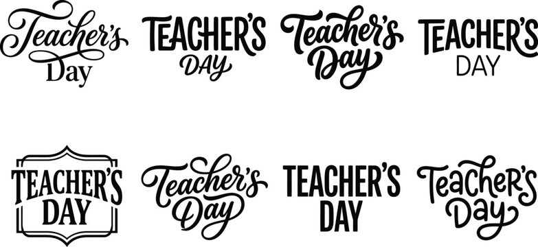 Teacher's Day Typography Collection for Educational Designs