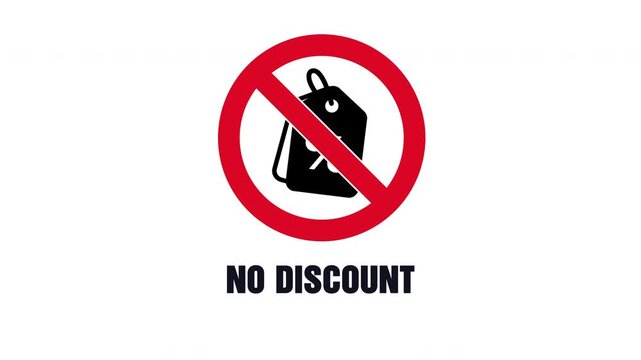 No Discount Allowed Symbol for Retail and Sales Promotion