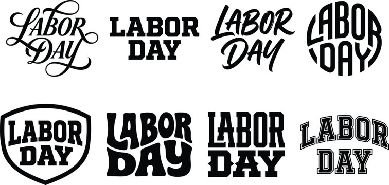Labor Day Typography Design Elements for Marketing Materials