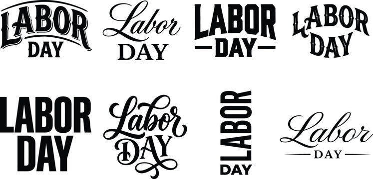 Labor Day Typography Designs for Marketing Materials