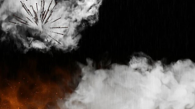 Dramatic stormy night with lightning strikes with video dark stormy sky lightning bolts striking through clouds heavy rain falling precipitation electricity atmosphere
