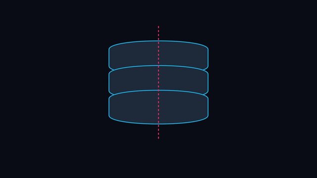 Digital database storage animation: cloud computing and data management concept 4k