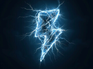Fototapeta premium Highly detailed digital artwork of a glowing, energetic lightning scatter icon against a dark backdrop - AI-Generated