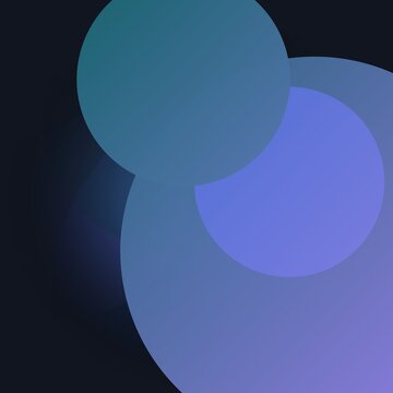 Two overlapping glowing blue circles