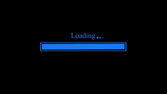 Minimal loading screen with progress bar animation