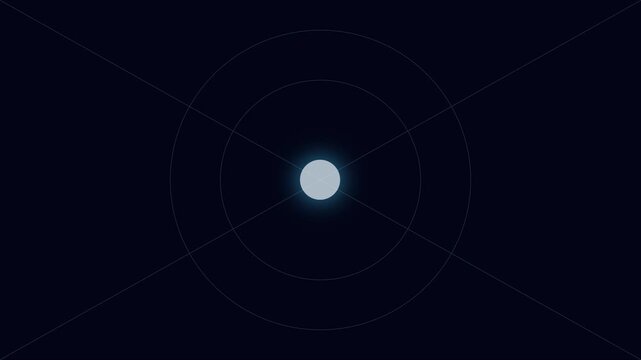 Digital radar interface with glowing scanning point and circular motion path animation 4k technology