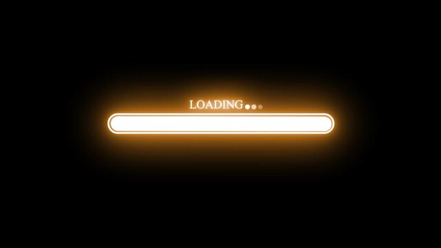 Cyberpunk Neon Progress Bar Animation Featuring Smooth Loading and Processing Effect