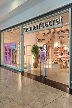 Alicante, Spain - June 30, 2026: Retail store entrance of Women's Secret, showcasing colorful displays and promotional signs