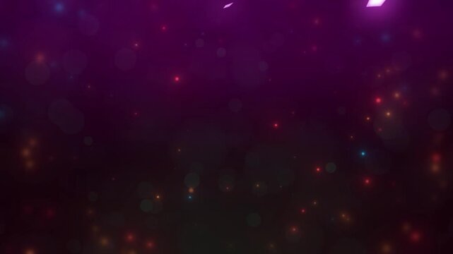 Abstract purple motion background featuring floating glowing diamond shapes and soft bokeh light particles with particles drifting slowly video dynamic abstract celebration