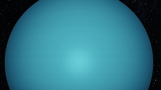 Uranus Planet Rotation Animation with Deep Universe Galaxy and Starfield Background