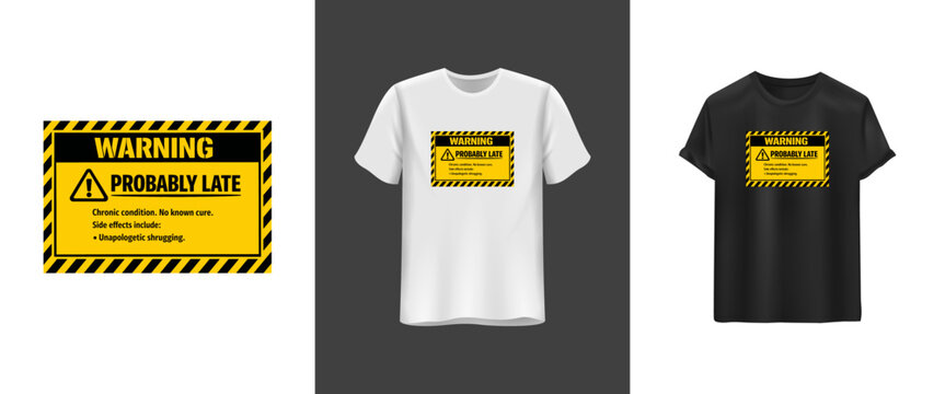 Risk Warning Hazard Sign Typography T-Shirt Design. Bold Safety Alert Slogan Tee for Workplace or Streetwear Apparel.