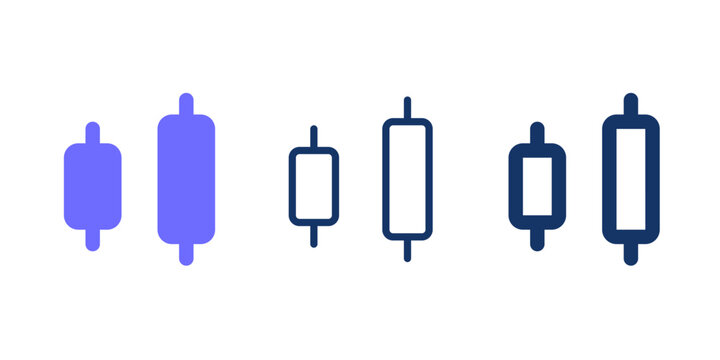 Stock market candlestick line icon. Chart candlestick solid vector icon. 