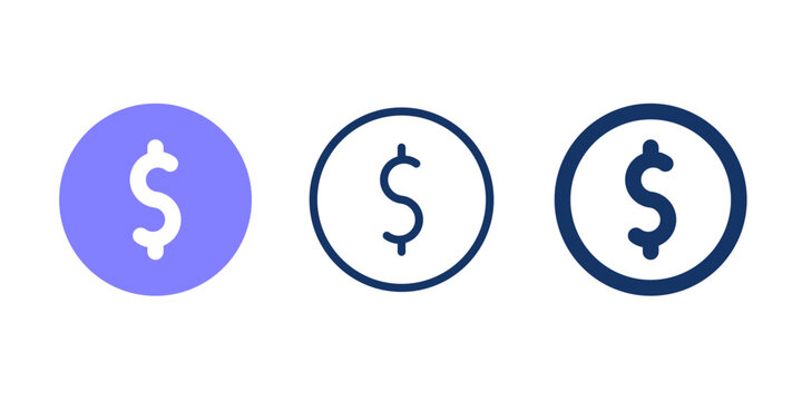 Dollar sign line icon. Dollar symbol solid vector icon. 