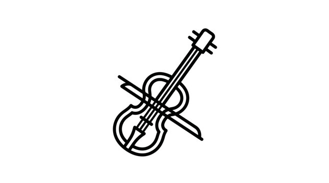 Minimalist Rebab musical instrument icon