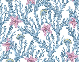 Stylish Seamless mosaic  pattern  Vector illustration Summer Vintage Elegant tile ornament © MSNTY_STUDIOX