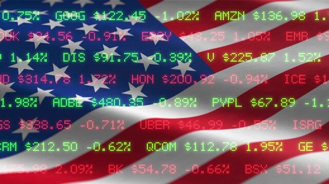 United States flag loop - economy background