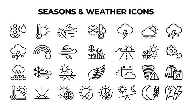 This collection features a variety of thin line icons representing grammar, writing, education, linguistics, and document analysis tools on a clean background.