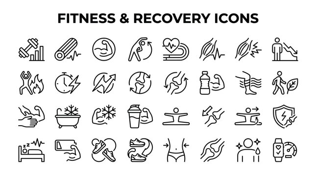 A collection of black outline icons representing history, science, fantasy, and vintage academic equipment arranged in a grid for design projects.