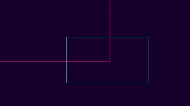 Minimalist abstract animation 4k background, with pulsing neon, geometric lines and, rectangles