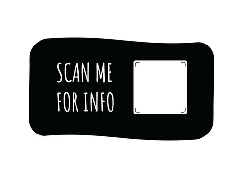 Scan Me for Info QR Code Sign Template with Placeholder Vector