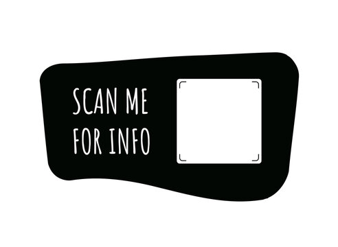Scan Me for Info QR Code Sign Template with Placeholder Vector