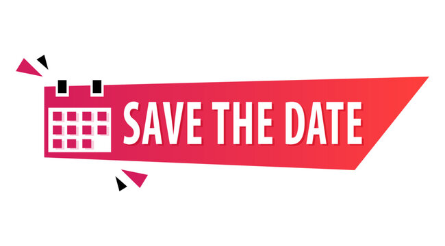 Save The Date Message Creative Label illustration