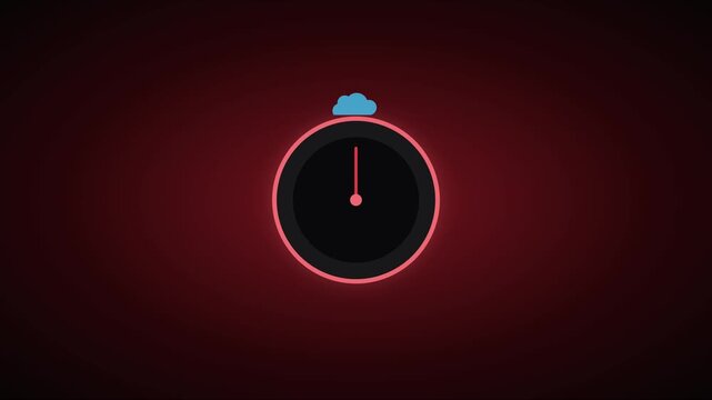 Minimalist abstract circle animation with floating cloud and line on dark 4k background, motion