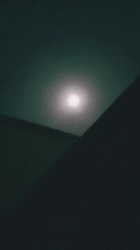 Bright Full Moon in Clear Night Sky | Moonlight Nature Background Video