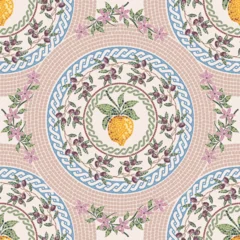 Stylish Seamless mosaic  pattern  Vector illustration Summer Vintage Elegant tile ornament © MSNTY_STUDIOX