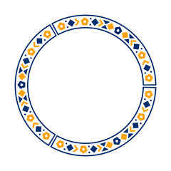 Naklejka premium ancient pattern round frame