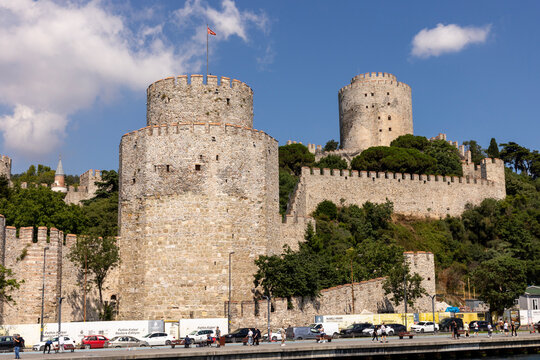 Istanbul, Turkey - July 22, 2026: Rumeli Fortress (Turkish: Rumeli Hisari) in Istanbul, Turkey.