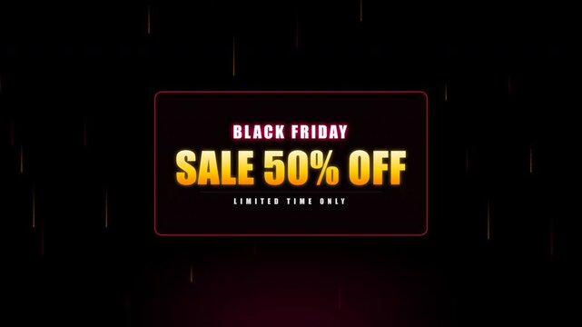 Black Friday sale 50 percent off limited time special offer promotion.