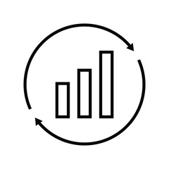 Fototapeta premium Continuous Improvement and Business Growth Cycle Line Icon Vector