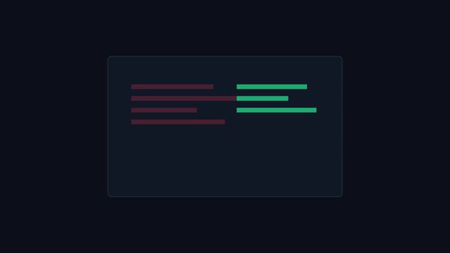 Minimalist data visualization interface with animated loading progress bar and dynamic bar chart animation 4k