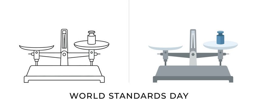World Standards Day Balance Scale Concept Illustration