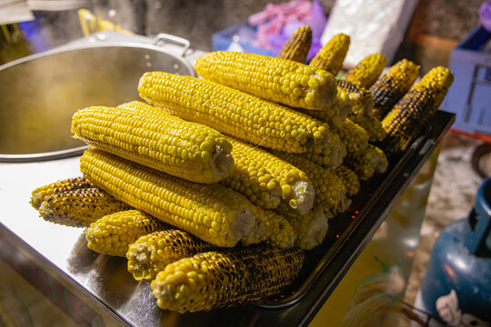 Fresh cooked corn on the cob at the Surva Festival.