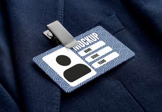 Id Badge Suit Jacket Mockup