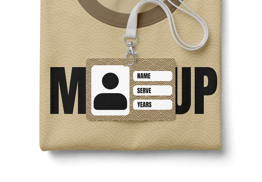 Lanyard Id Card And T Shirt Mockup