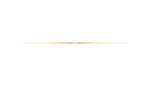 Luxury Golden Horizontal Divider Line with Geometric Diamond Ornament Elegant Metallic Border Vector Element
