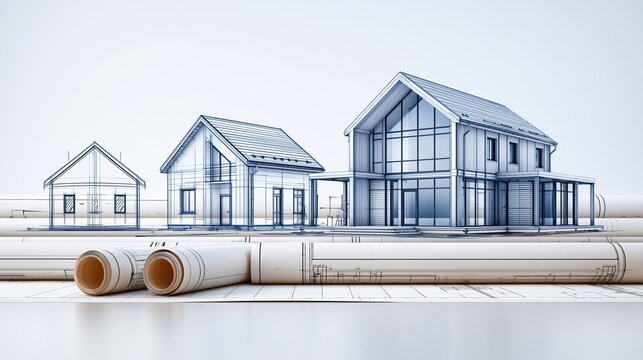Architectural Blueprints Showcase Growing Home Designs and Construction Plans on Rolled Blueprints