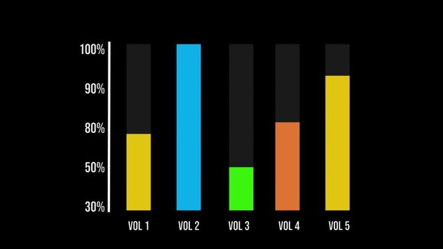 Animated bar chart infographic showing dynamic data growth and comparative statistics data visualization